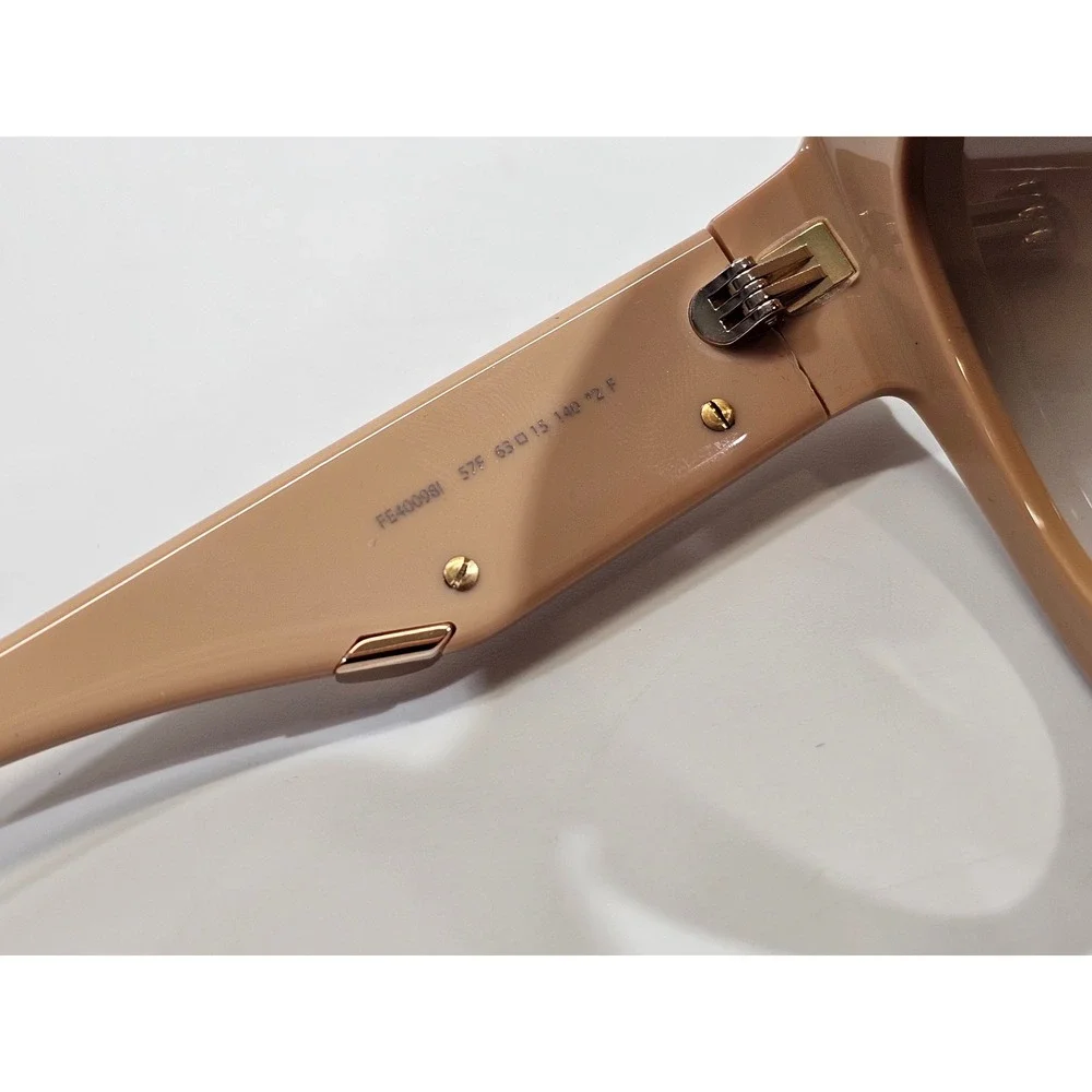 Fendi FF 0451/S Sunglasses Women Beige Brown Gradient Oversized Square Butterfly